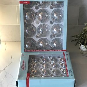 32 Iridescent Glass Ornament Set Small and Large